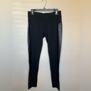 L Women's Leggings W/ Leather Sides